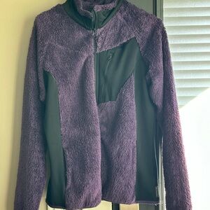 Women’s Large Columbia Purple Double Plush Full Zip Fleece Jacket Fall Winter